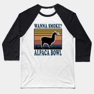 wanna smoke alpaca bowl Baseball T-Shirt